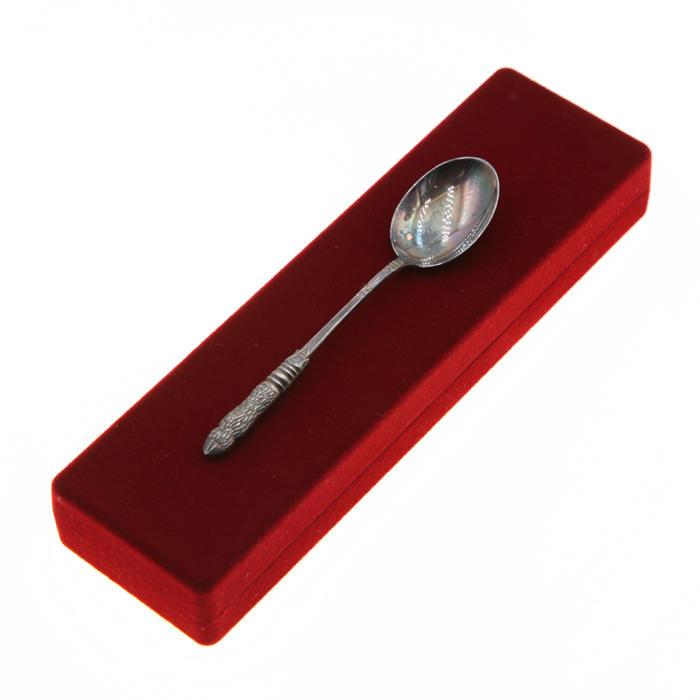 Антикварная серебряная ложечка на счастье или подарок на первый зубик, с символом дикой свинки №1. Веймарская Республика 1910-1920 год