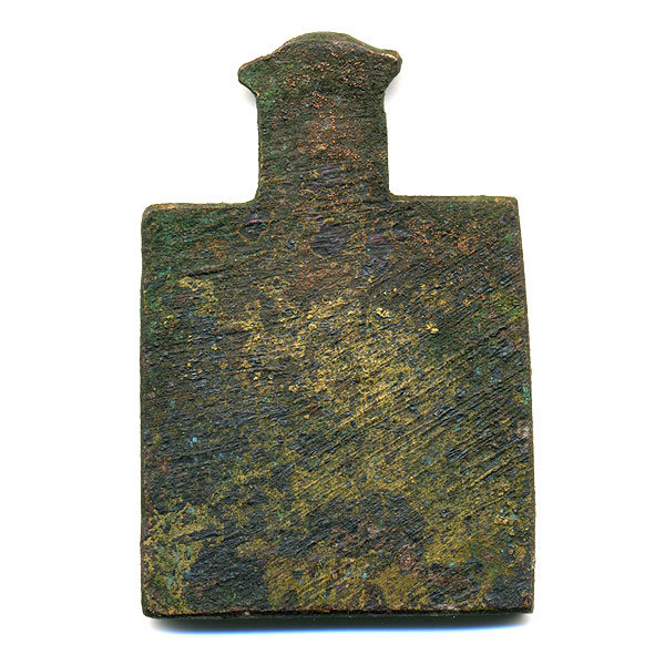 Старинный бронзовый образок Святой Никита-Бесогон или Никита побивающий беса. Россия 1780-1830 год