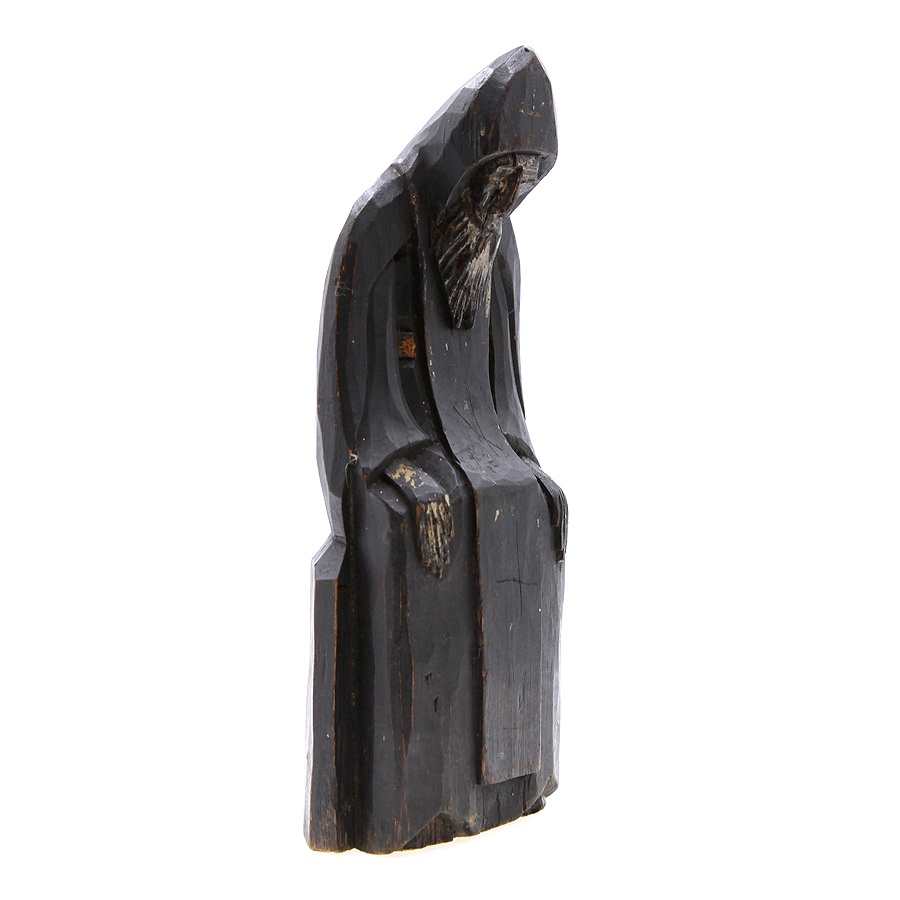 Старинная резная скульптура святой Преподобный Нил Столобенский, высота 18,5 см. Россия, Нило-Столобенский монастырь 1870-1880 год