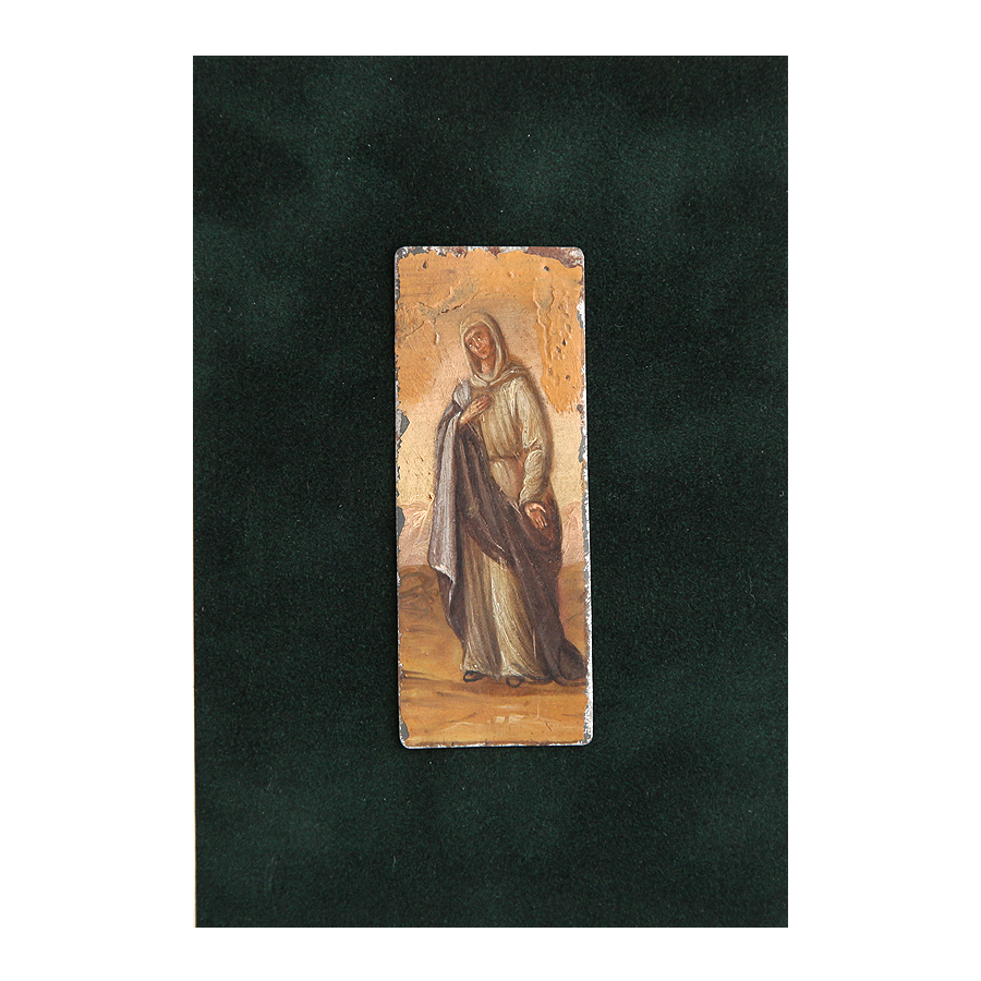 Старинная икона на 16 февраля небесной покровительницы Святая праведная Анна Пророчица. Россия 1870-1890 год