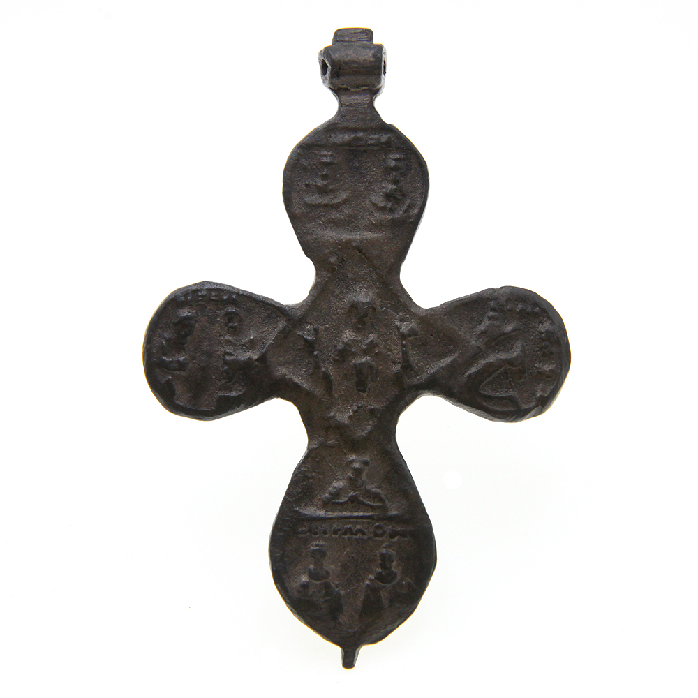 Большой старинный бронзовый наперсный крест 