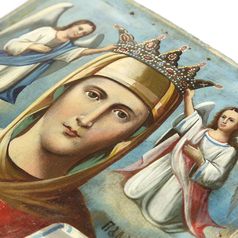Старинная женская икона Святая Параскева Пятница «бабья заступница и покровительница торговли». Россия XIX век.