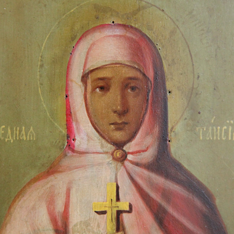 Старинная икона Святая Таисия Праведная. Россия XIX Век.