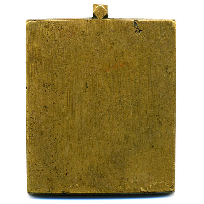 Маленькая бронзовая иконка святой Преподобный Паисий Великий. Эмаль.