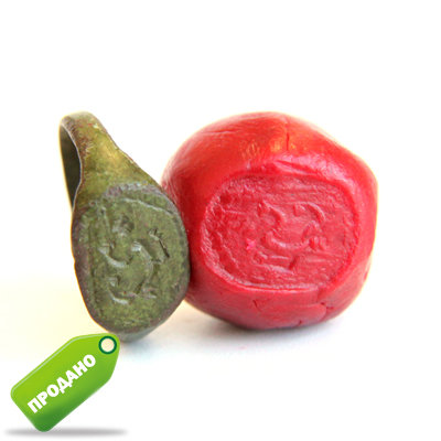 Старинный славянский перстень или перстень оберег с Лютым Зверем. Средневековая Русь.