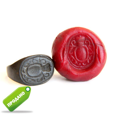 Старинный перстень печать с геральдическим символом, Россия 18-19 век.