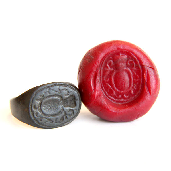 Старинный перстень печать с геральдическим символом, Россия 18-19 век.