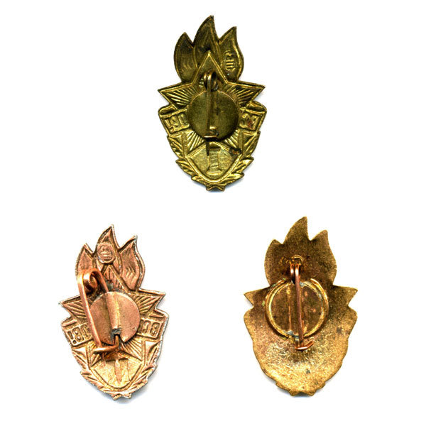Пионерский значок, комплект  1, 2 и 3 ступень. 1940-1950 годы.