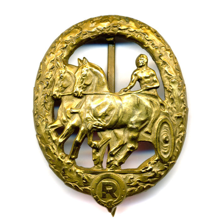 Знак Немецкого общества наездников. За управление повозкой. Бронзовая степень.