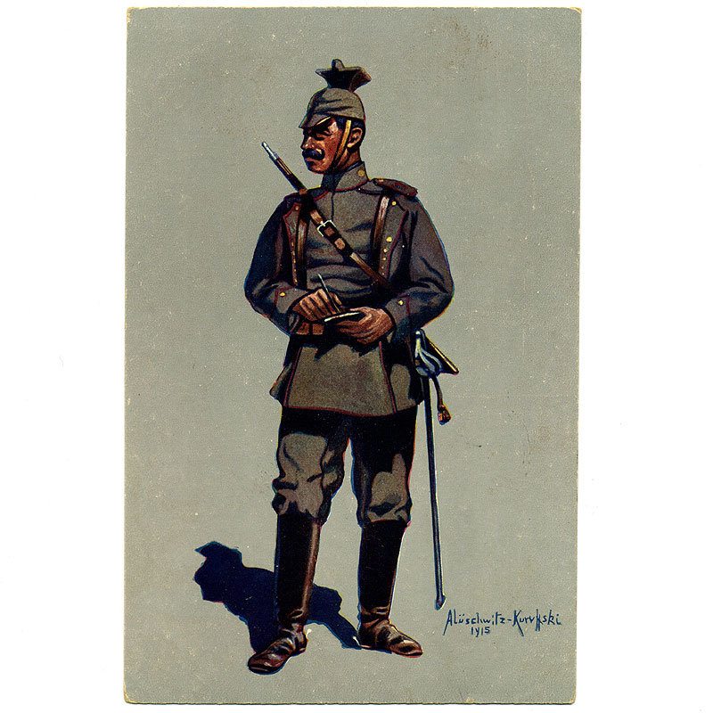 Открытка Ефрейтор уланского полка Кайзера Вильгельма в полевой форме