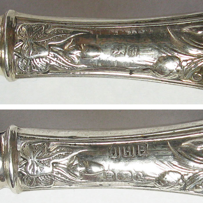 Антикварный кабинетный нож для писем с ручкой из серебра. Англия 1901 год.