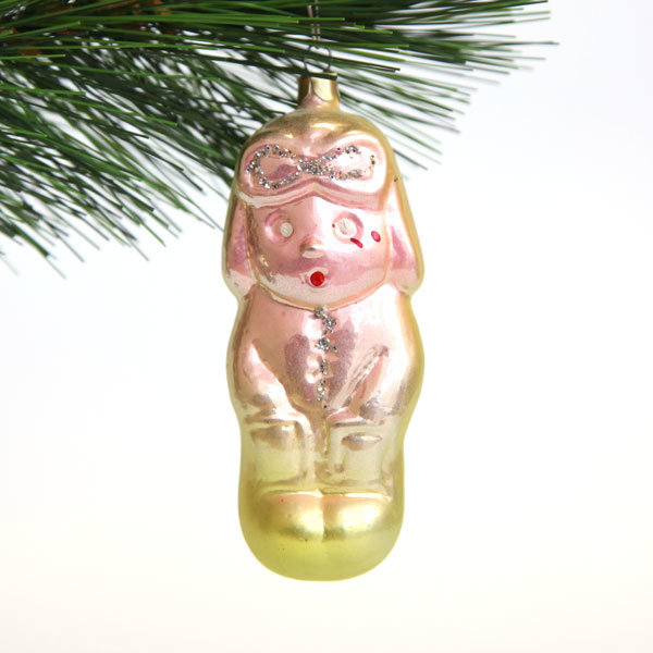 Старая советская елочная игрушка СССР Пилот. Выпуск 1960-1964 годов.