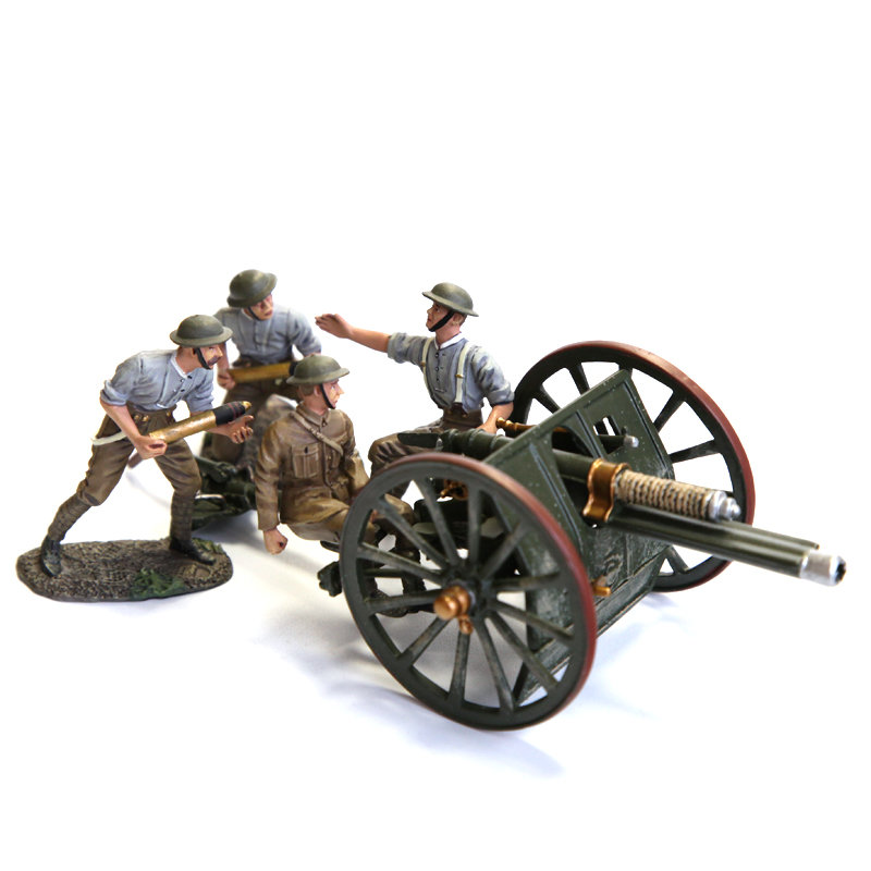 Набор оловянных солдатиков 54мм. Британская Королевская полевая артиллерия. 18-ти фунтовое орудие.