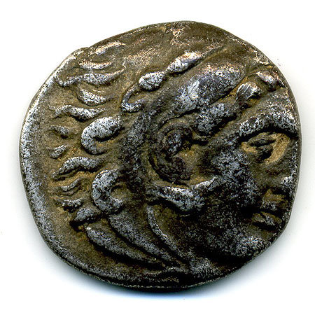 Древняя серебряная монета Александра Македонского Великого. Македония IV век до НЭ. Драхма. 