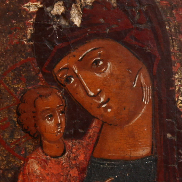 Старинная икона Богородица Взыскание погибших - заступница от опасностей и погибели. Россия XIX век