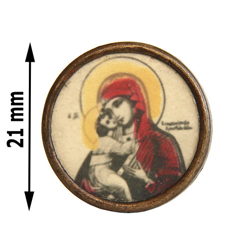 Старинная нательная иконка-образок Пресвятая Богородица Владимирская. Россия 1910-1917 год