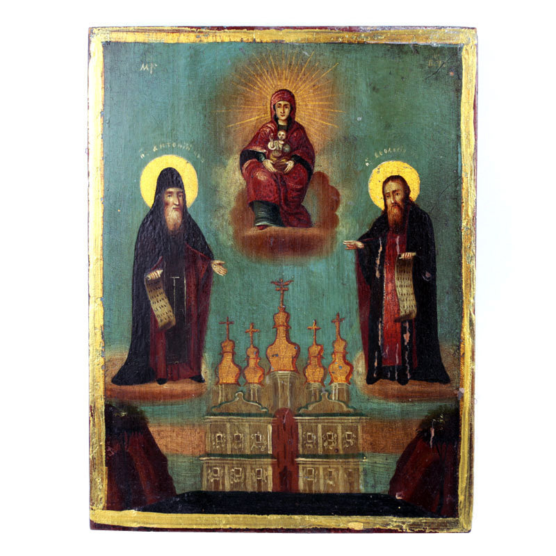 Старинная деревянная икона Божией Матери Свенская (Печерская). Россия, XIX век