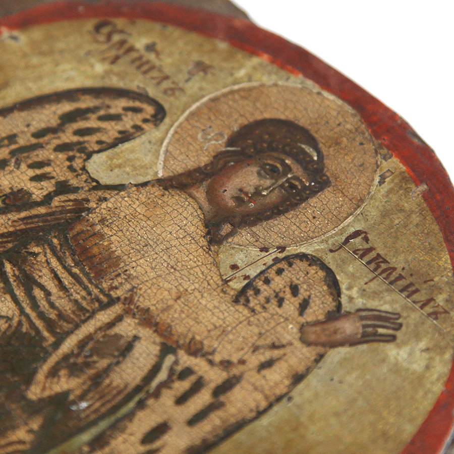 Древняя северная православная икона Архангел Гавриил благовестник тайн Божиих. Русский Север 1690-1725 год