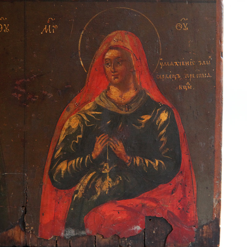 Старинная четырехчастная Богородничная икона «домашний богородничный иконостас». Россия, XVIII век.