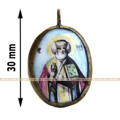 Старинная нательная иконка-образок Святитель Николай Чудотворец архиепископ Мир Ликийских. Россия 1880-1890 год
