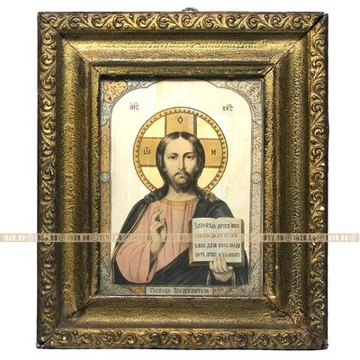 Старинная печатная икона 