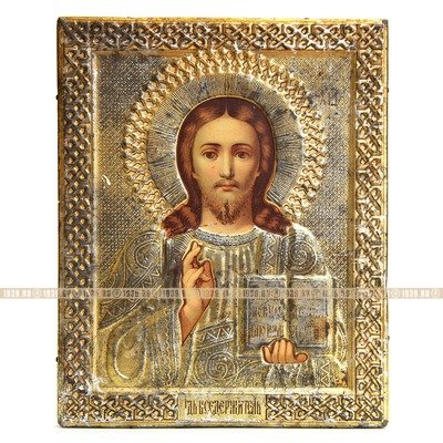 Старинная печатная икона Господь Вседержитель 