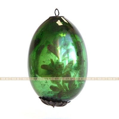 Православный подарок! Старинное Пасхальное Яйцо 7 см зеленого цвета с буквами 