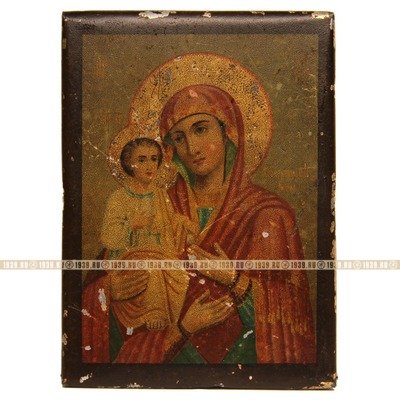 Старинная печатная икона Божьей Матери именуемой 