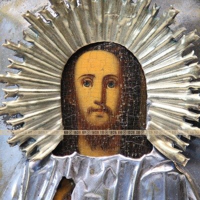 Старинная икона Иисуса Христа 
