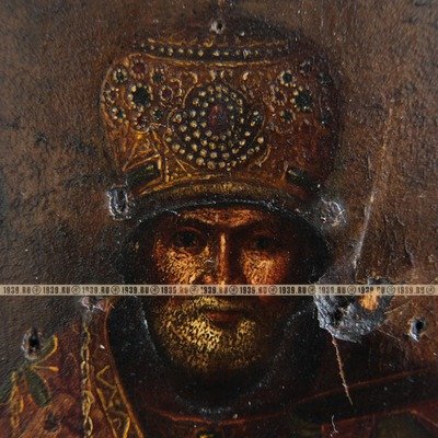 Старинная деревянная икона Святитель Николай Чудотворец 