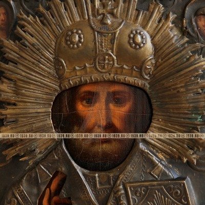 Cтаринная икона Святой Николай Чудотворец в 