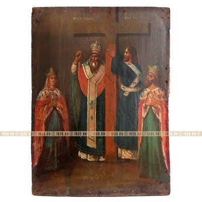 Старинная икона Воздвижение Креста Господня 