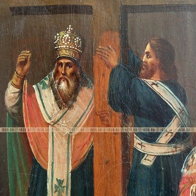 Старинная икона Воздвижение Креста Господня 
