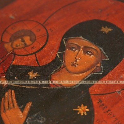 Старинная целительная икона Божией Матери «Троеручица». Россия, Владимирская губерния XIX век.