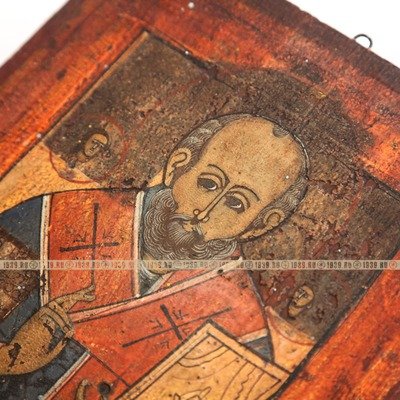 Старинная икона святого Николая Чудотворца или Николы-Угодника. Россия, XIX век.