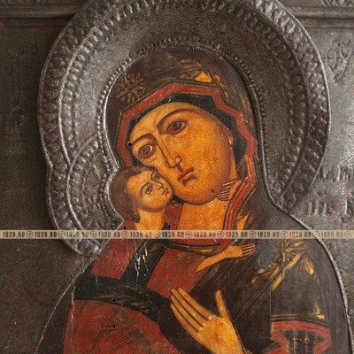 Старинная Владимирская икона Пресвятой Богородицы. Россия XIX век.