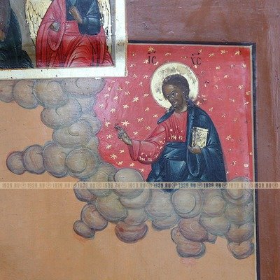 Старинная икона Боголюбской Божией Матери в посеребренном окладе. Россия XIX век.