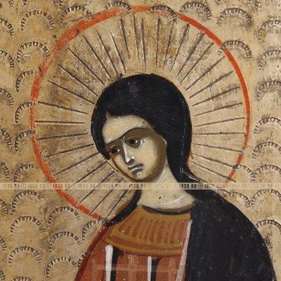 Икона покровителей семьи и домашнего очага «Святые Гурий, Самон и Авив». Россия XIX век.
