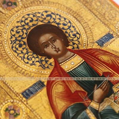 Старинная икона «Святой Целитель Пантелеймон». Россия, Москва-Мстера XIX век.