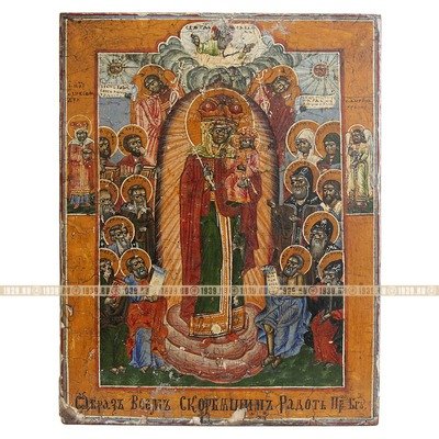 Старинная старообрядческая икона «Богоматерь Всех Скорбящих Радости». Россия, Липоване, начало XX века.