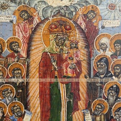 Старинная старообрядческая икона «Богоматерь Всех Скорбящих Радости». Россия, Липоване, начало XX века.