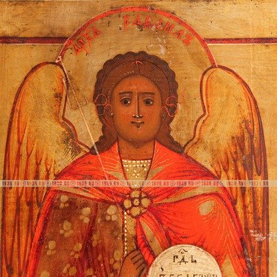 Редкая старинная икона Архангел Рафаил «Исцеление Божие или Врачевание Божие». Россия, Ветка-Новозыбков XIX век.