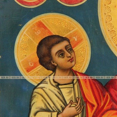 Уникальная подписная монастырская икона «Белобережская Богоматерь Троеручица Хиландарская». Греция, Афон 1863 год.