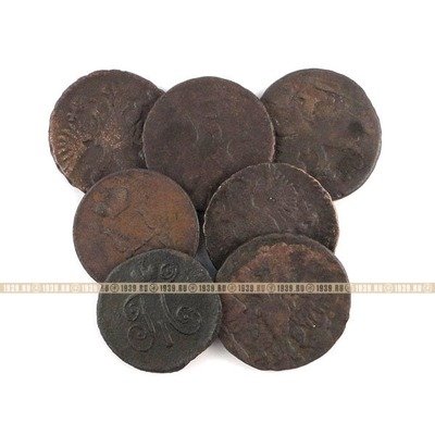Старинные русские медные монеты Подборка из 7 медных монет 1746-1852 годов.