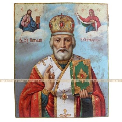 Старинная икона Святого Николая Чудотворца, 