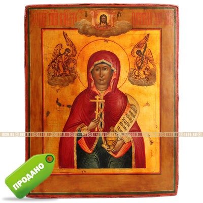 Старинная икона Святая мученица Параскева Пятница «бабья заступница и покровительница торговли». Россия XIX век.