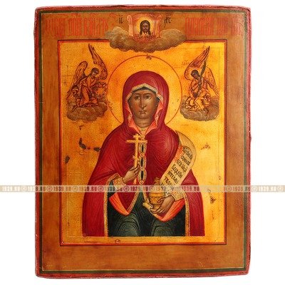 Старинная икона Святая мученица Параскева Пятница «бабья заступница и покровительница торговли». Россия XIX век.