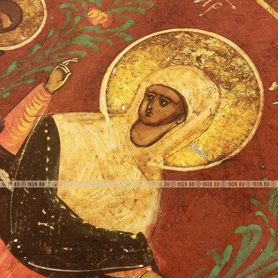 Старинная деревянная икона Богородицы Всех Скорбящих Радость c образом Христа Спас Нерукотворный на древней ковчежной доске. Россия, доска XVII век, живопись XIX век. DR0290.
