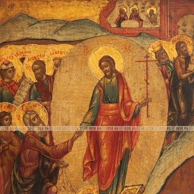Икона на Пасху! Старинная икона на «Праздников Праздник» Воскресение Христово. Россия XIX век.