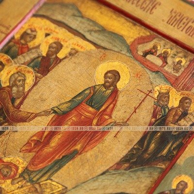 Икона на Пасху! Старинная икона на «Праздников Праздник» Воскресение Христово. Россия XIX век.